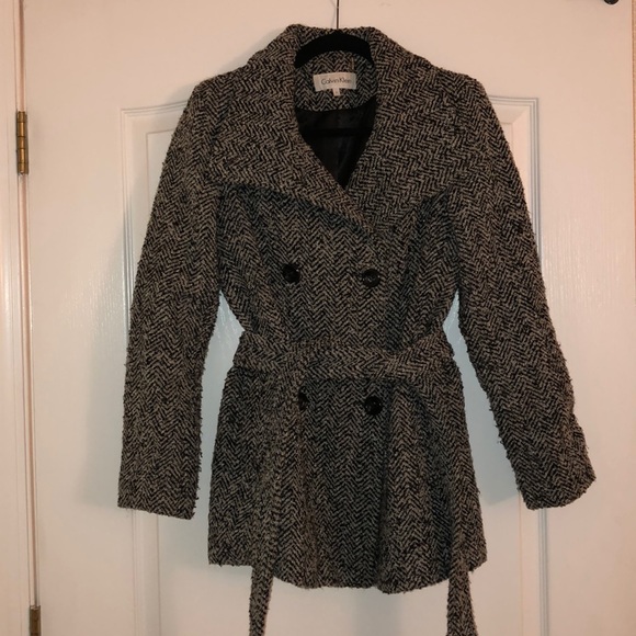 SALE 💢 Calvin Klein Double Breasted Wool Peacoat - Picture 1 of 8